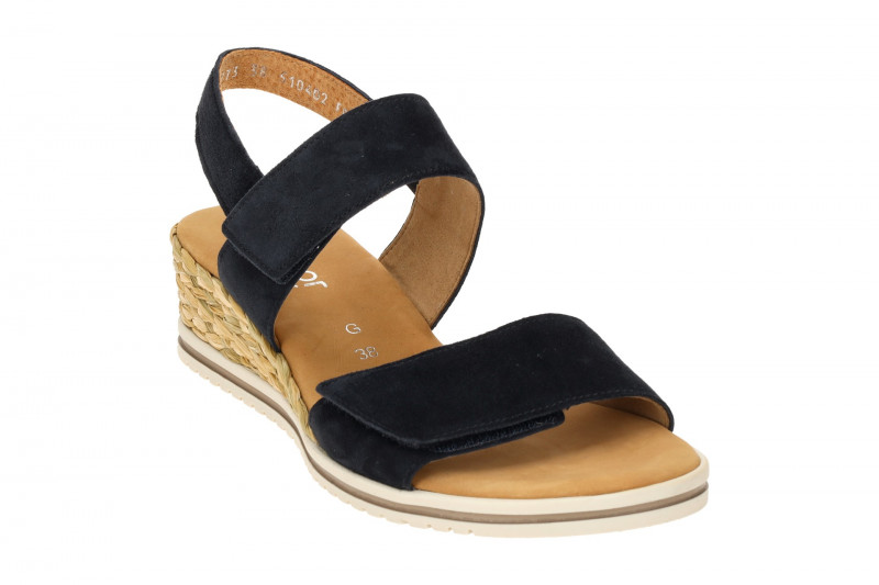Gabor Comfort Keil Sandale blau Bast 42.773.46