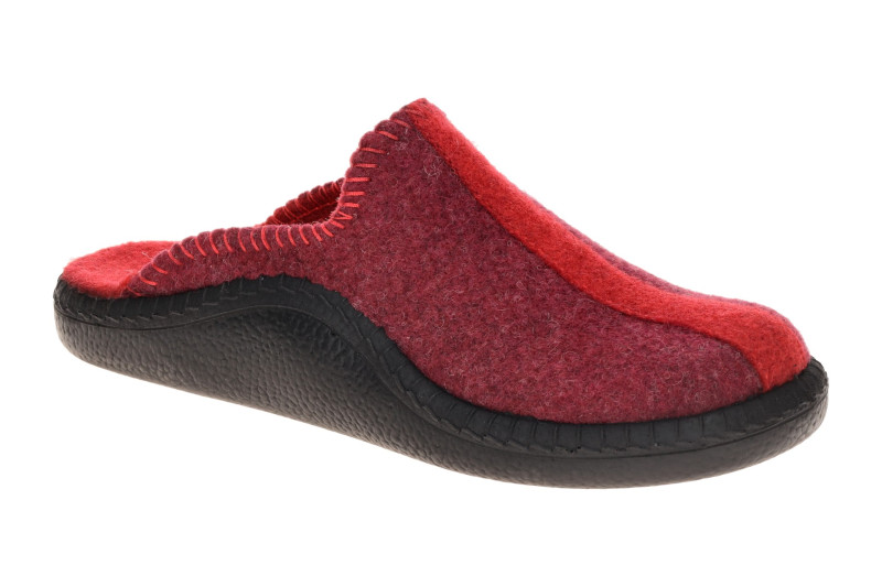 Josef Seibel Monaco 62 Pantoletten Clogs rot bordo Damen Filz 54702