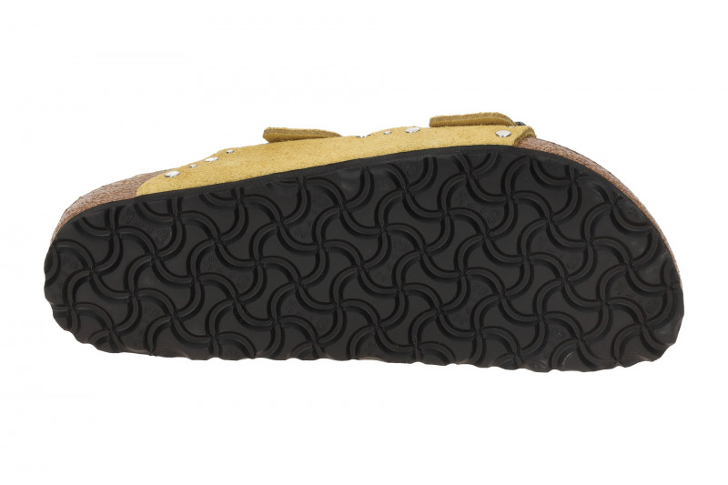 Birkenstock Arizona Rivet Border Pantolette gelb SCHMAL 1029362