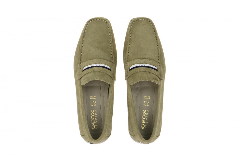 Geox Respira Snake Moc A Slipper in grün Herren Mokassin