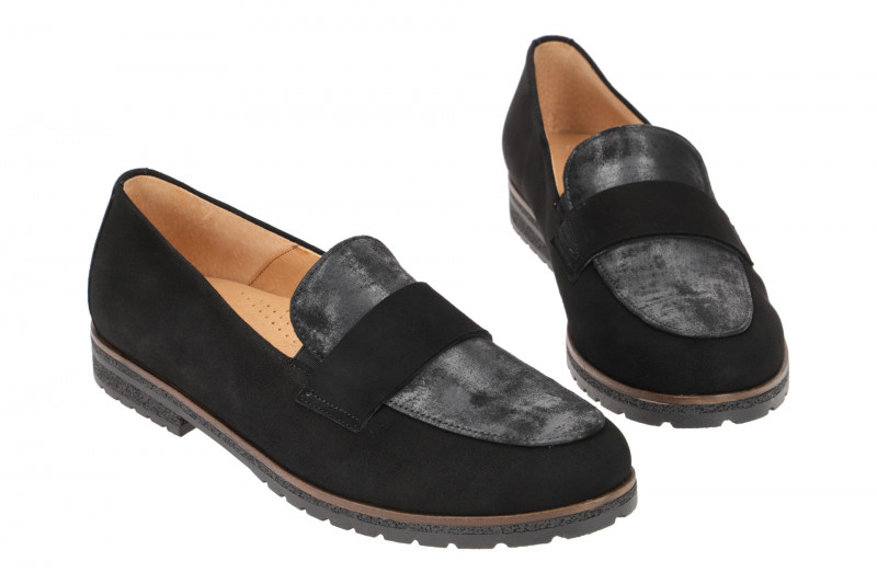 Gabor Schuhe Slipper schwarz Velour G-Weite 32.042.67