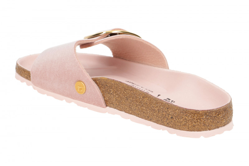 Birkenstock Madrid Big Buckle Pantolette rosa Samt Schmal 1023564