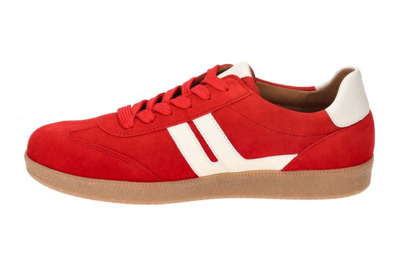 Gabor Schuhe Retro-Sneakers rot weiß Velour 63.300.15