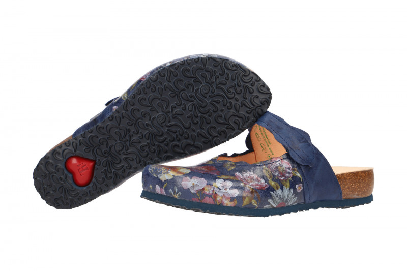 Think Julia Pantolette blau Blumen Clogs