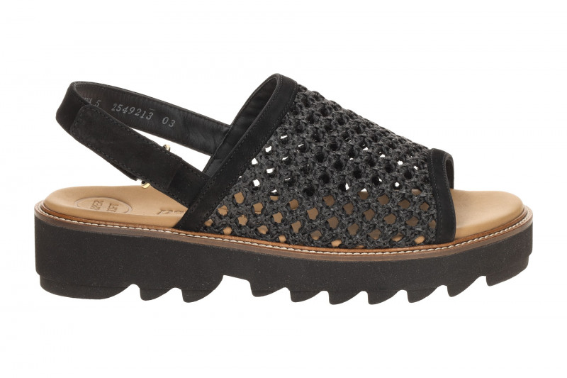 Paul Green Plateau Sandalen schwarz geflochten 6209