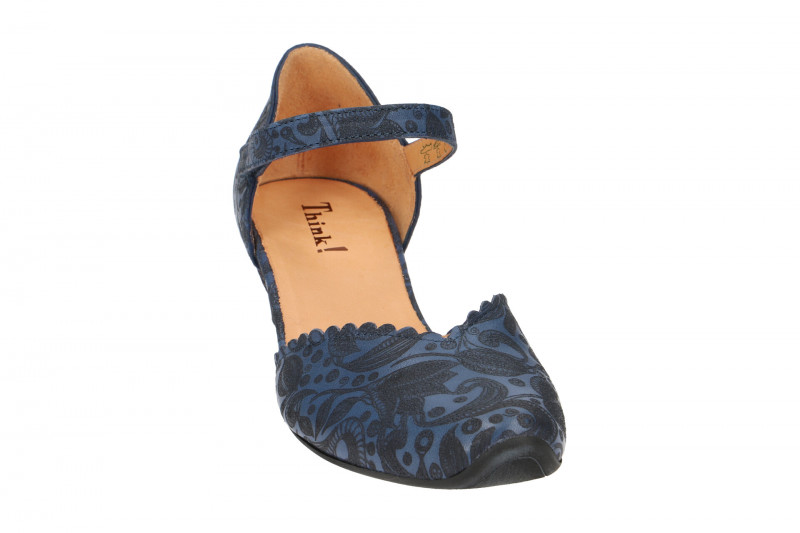 Think Aida Riemchen Pumps blau Laser