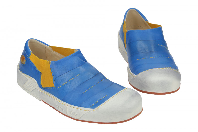 Eject Puzzle Schuhe blau gelb Herren Slipper 12361