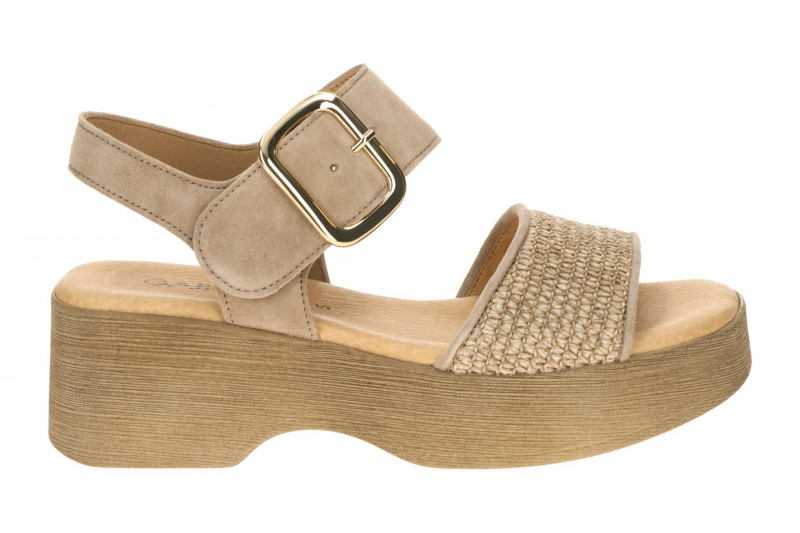 Gabor Fashion Plateau Sandalette sand beige Bast 84.526.44