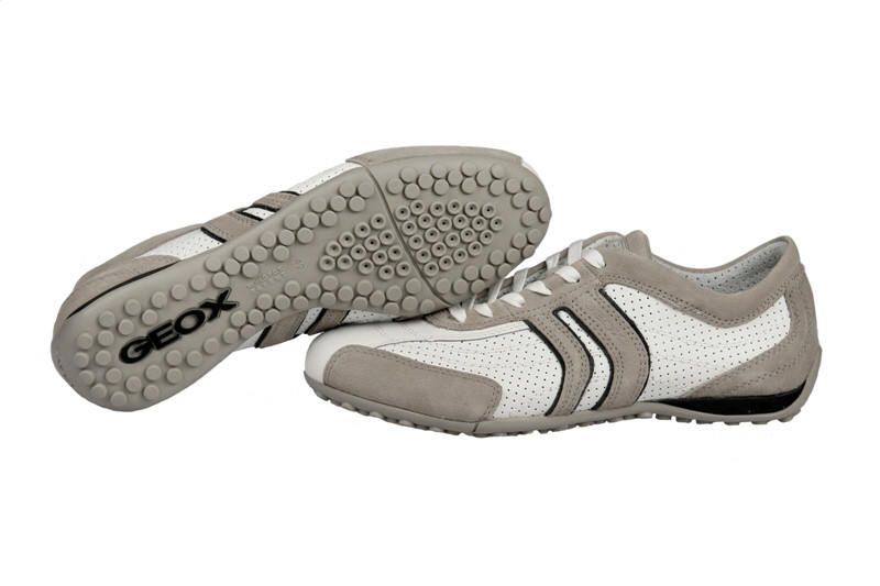 Geox Respira Bis weiß beige blau Herren Sneaker