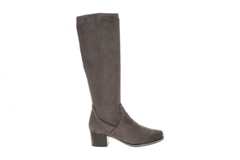 Caprice Lang Schaftstiefel grau Stretch Samt 25506