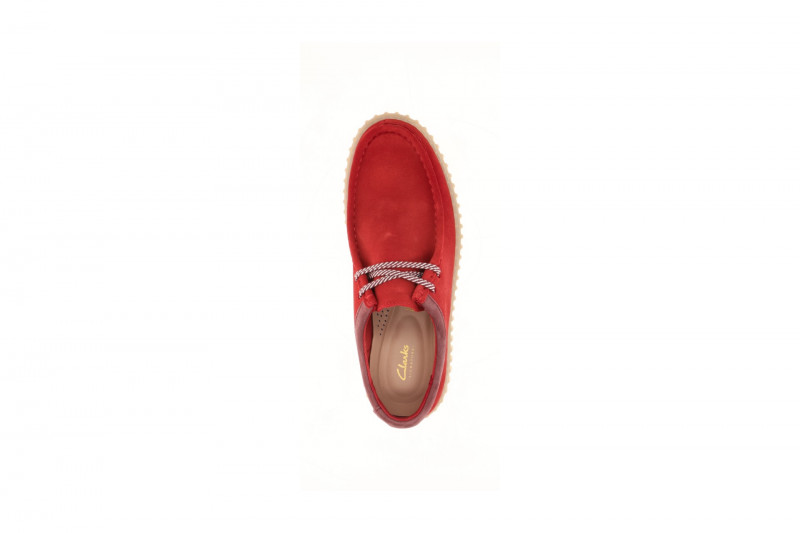 Clarks Torhill Lo Schuhe rot Velour Herren 26187379