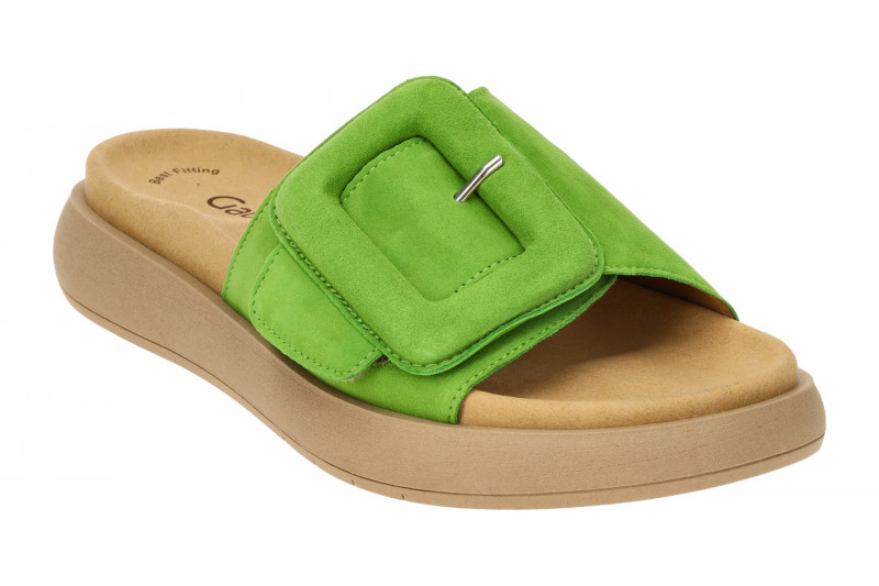 Gabor Plateau Pantolette grün Velour 63.751.11