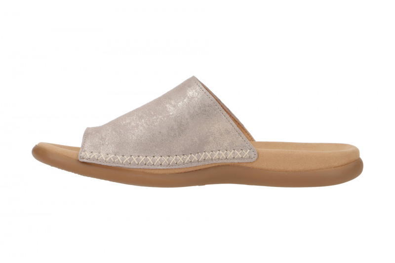 Gabor Zehentrenner Pantolette grau gold metallic 83.700.62