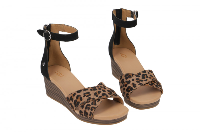 UGG Eugenia Leopard Sandale braun schwarz 1119731