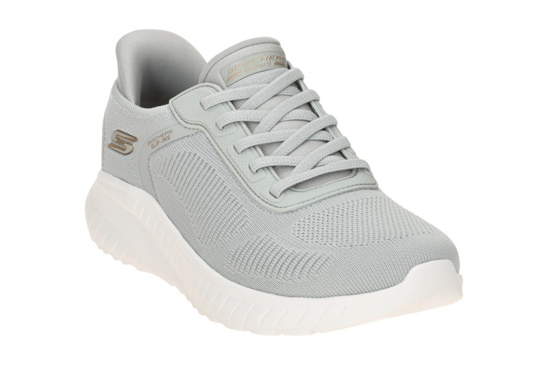 Skechers Bobs Squad Chaos Schuhe hellgrau SLIP-INS 117497