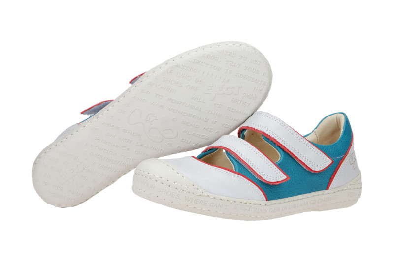 Eject Dass Schuhe weiß blau Klett Slipper 20954