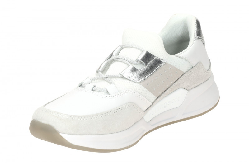Gabor RollingSoft Slipper Schuhe weiß silber 46.952.56