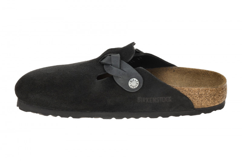 Birkenstock Boston Braided Clogs Pantolette schwarz SCHMAL 1030497