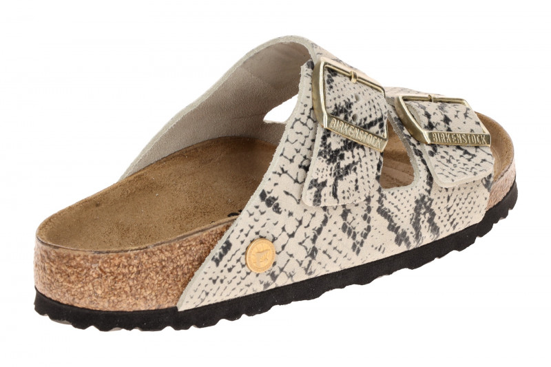 Birkenstock Arizona Rivet LOGO Pantolette grau Snake SCHMAL 1033065