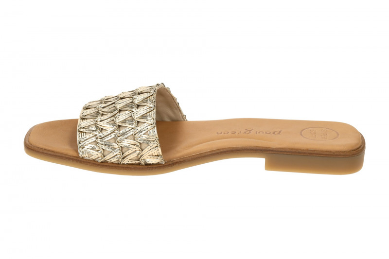 Paul Green Pantolette grau gold metallic Wellenmuster 6139