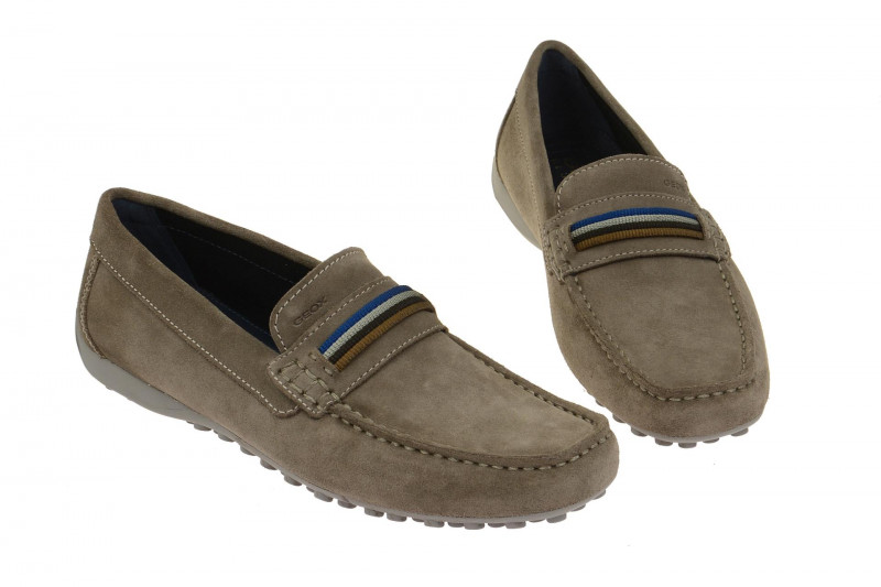 Geox Snake Mokassin Schuhe grau taupe U7207F