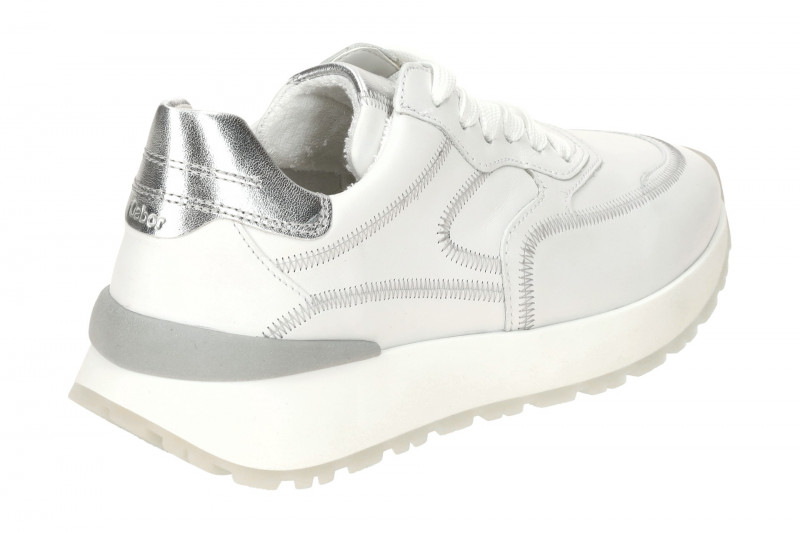 Gabor Schuhe Sneakers weiß silber Ziernaht 63.491.21