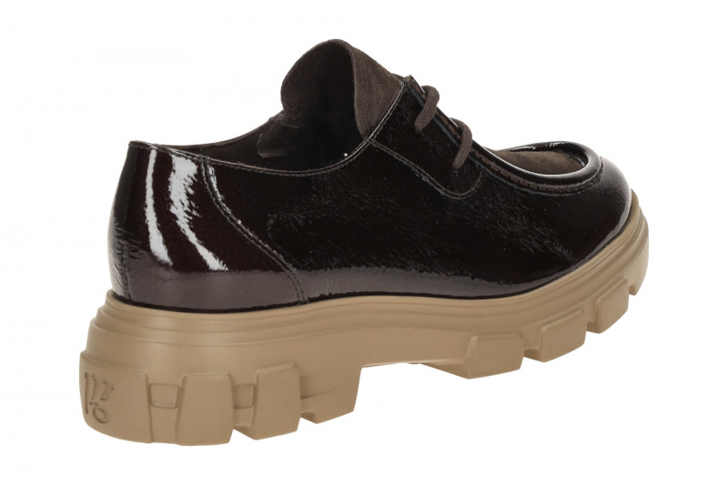 Paul Green Schuhe braun Lack Velour Mokassin Loafer 1183