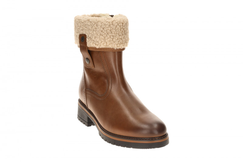 Gabor Stiefel braun Glattleder Fellkragen beige 72.770.54