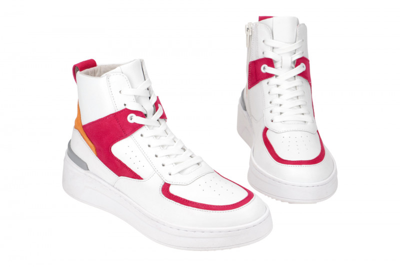 Gabor Schuhe weiß pink Mid-Sneakers 43.181.20