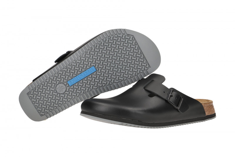 Birkenstock Boston Pantolette schwarz Naturleder Normal-Weit 60194