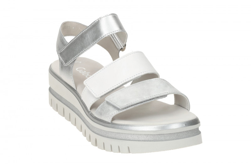 Gabor Plateau Sandalen sillber weiß Metallic 64.620.69