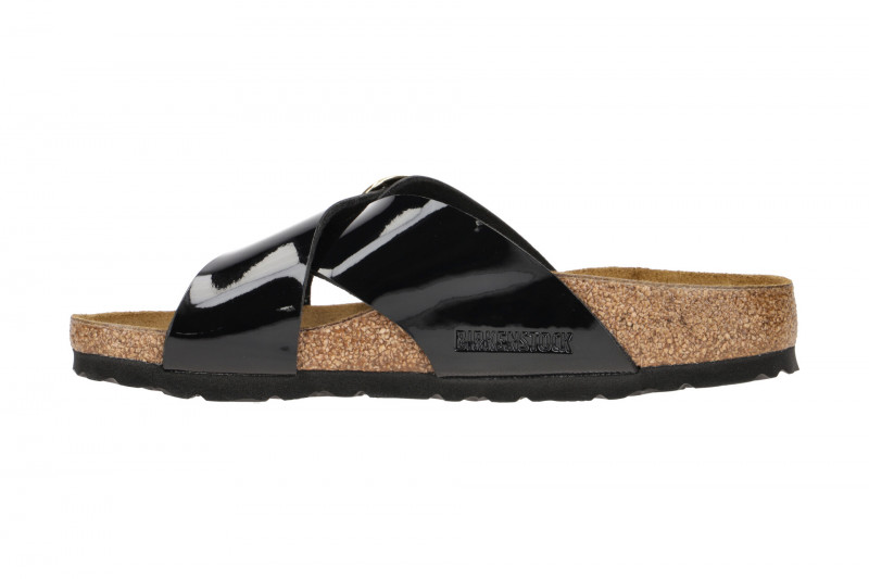 Birkenstock Siena Big Buckle Pantolette schwarz Lack 1021296