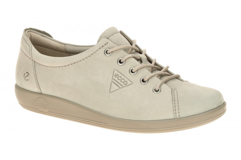 Ecco Soft 2 Schuhe grau Nubuck Schnürer 206503