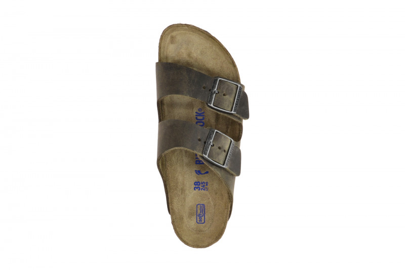 Birkenstock Arizona Pantolette grün SCHMAL Softfußbett 1019377