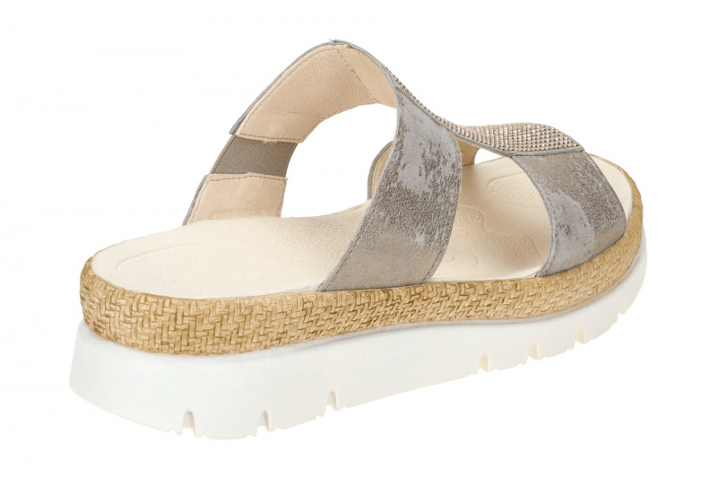 Gabor Glamour Pantoletten grau metallic Glitzer 63.721.62
