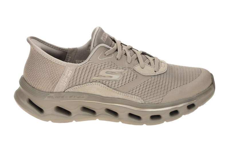 Skechers Go Walk Gliede Step Schuhe taupe braun SLIP-IN 125115