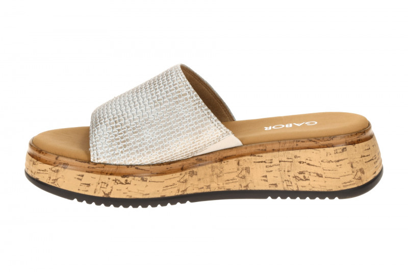 Gabor Plateau Pantolette grau metallic Kork 82.740.61