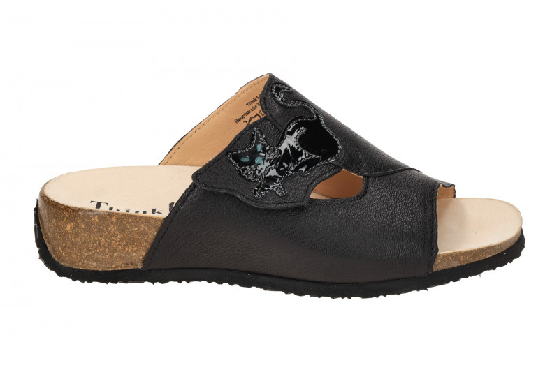 Think Mizzi Pantoletten schwarz Katze 1172