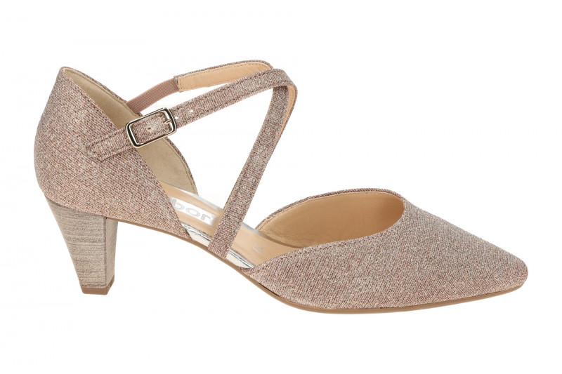 Gabor Riemchen Pumps rosa Glitzer Effekt 01.363.64