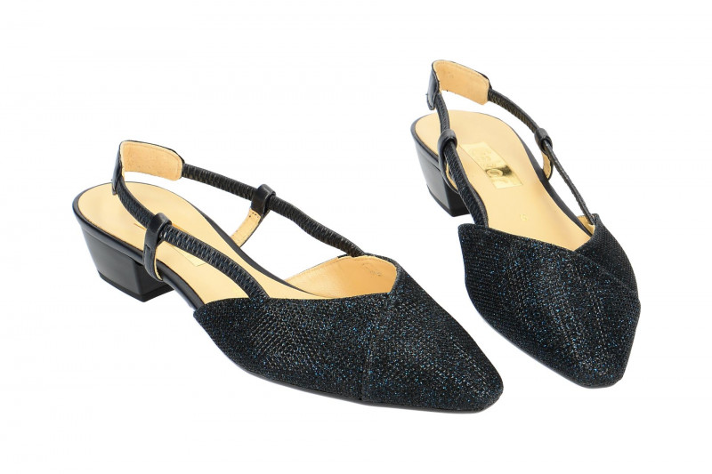 Gabor Glamour Sling Pumps blau Glitter 633