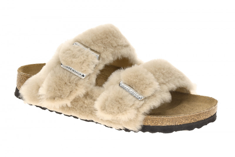 Birkenstock Arizona Shearling Pantolette beige Lammfell Cover Upper 1030275