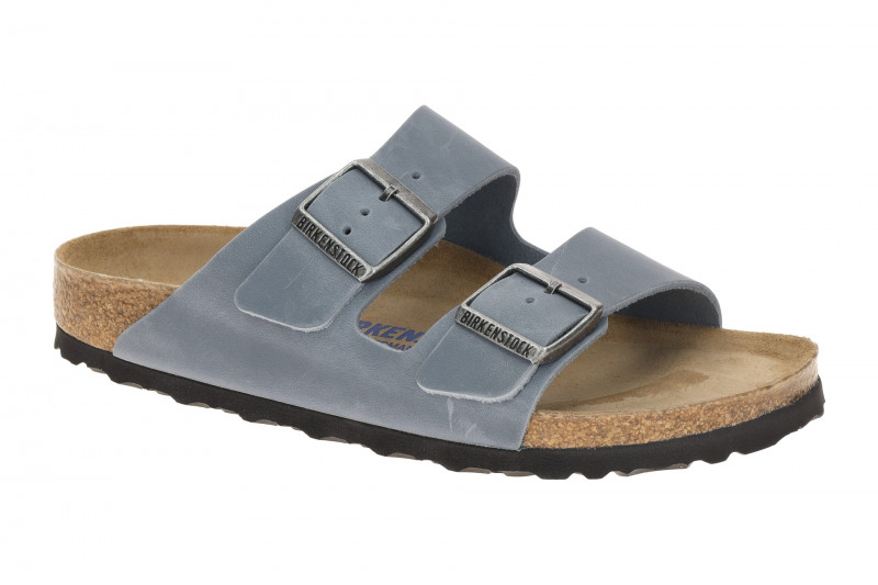 Birkenstock Arizona Pantolette blau Soft-Footbed SCHMAL 1030864