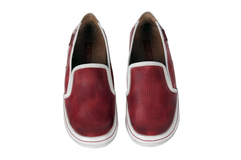 Pikolinos Lisboa Schuhe rot weiß Slipper 767-8487LA