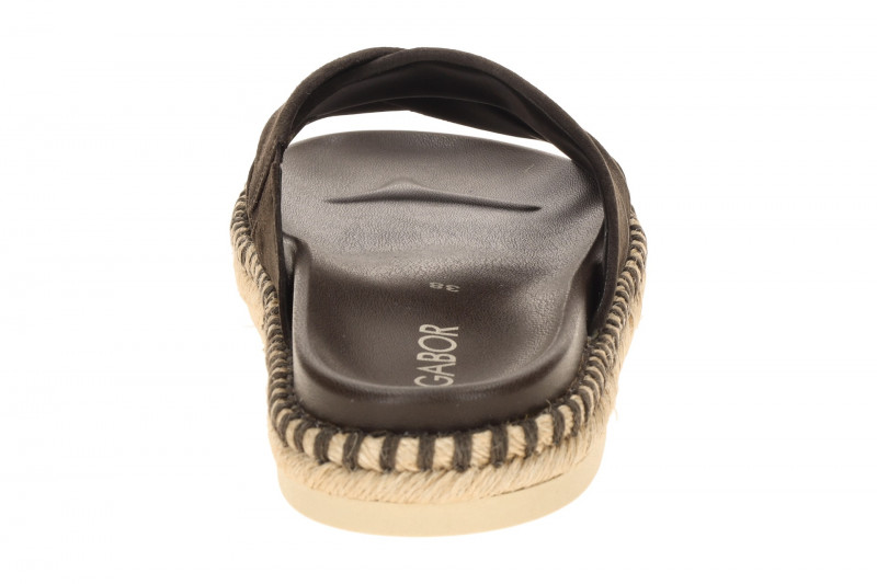 Gabor Pantolette braun mocca Samt Kreuzriemen 83.780.18