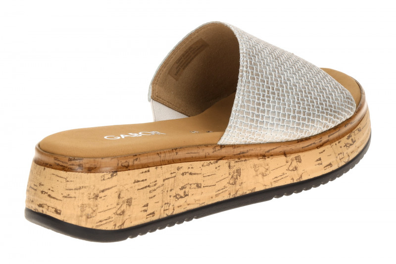 Gabor Plateau Pantolette grau metallic Kork 82.740.61