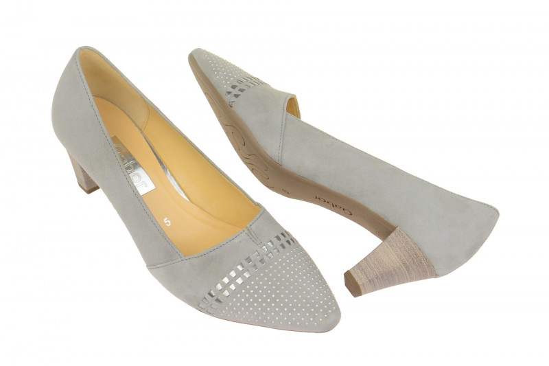 Gabor Pumps grau silber Steine 65.146.19