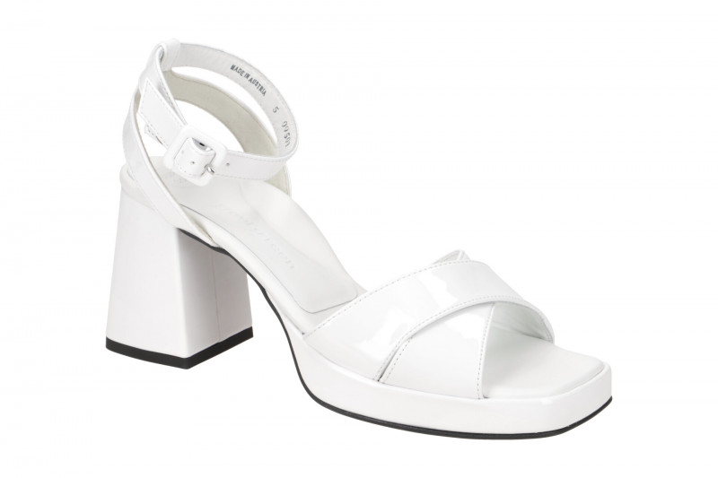 Paul Green Plateau Sandalette weiß Kunstlack 6027