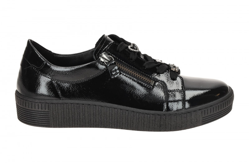 Gabor Schuhe Sneaker schwarz Lack Schmuck 73.339.97