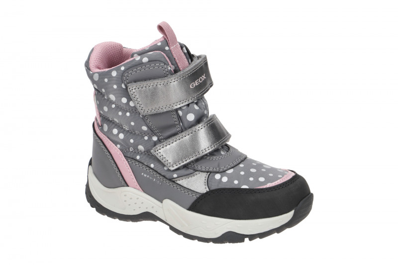 Geox SENTIERO Kinder Stiefel grau rosa Warmfutter J26FVC