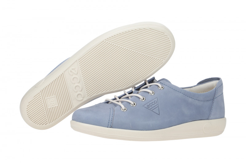 Ecco Soft 2 Schuhe blau grau misty Damen Schnürer